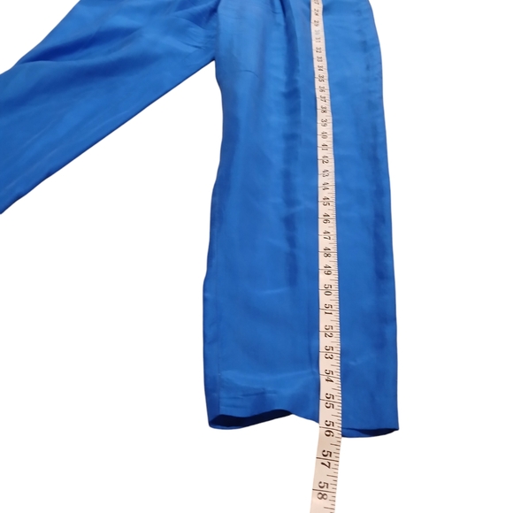 Vintage 80s Saks Fifth Ave 100% Silk Blue Pant JumpSuit Womans Small Retro Punk - Picture 5 of 12